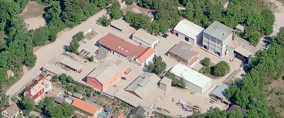 Luftbild der IBU-tec im Jahr 2001, Spezialist für die thermische Behandlung von chemischen Materialien in Weimar Luftbild der IBU-tec im Jahr 2001, Spezialist für die thermische Behandlung von chemischen Materialien in Weimar