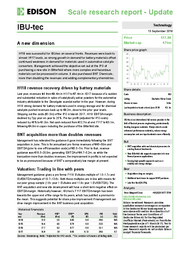 EDISON: Scale research report - Update vom 13.09.2018